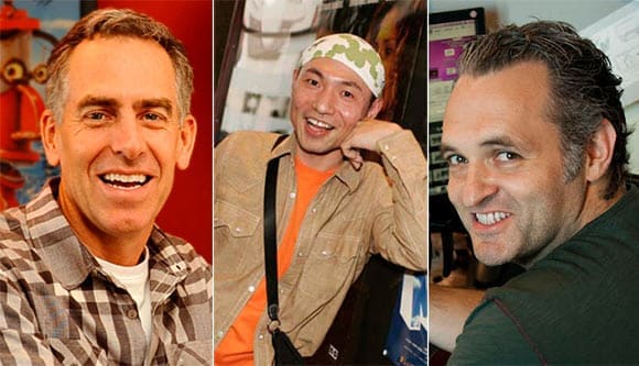 This year's Annecy guests include (l. to r.) "Peanuts Movie" director Steve Martino, "Mind Game" director Masaaki Yuasa, and "Hotel Transylvania 2" director Genndy Tartakovsky.